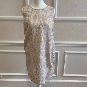 Kenar tan and patterned dress